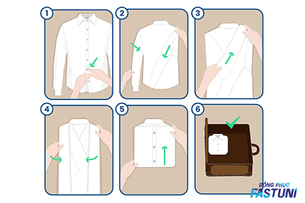 Tham khảo cách gấp áo sơ mi đồng phục đẹp, không bị nếp nhăn 