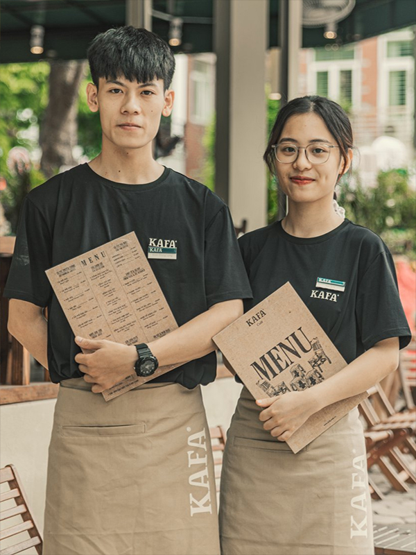 Mẫu áo thun cổ tròn đồng phục Kafa trẻ trung và năng động