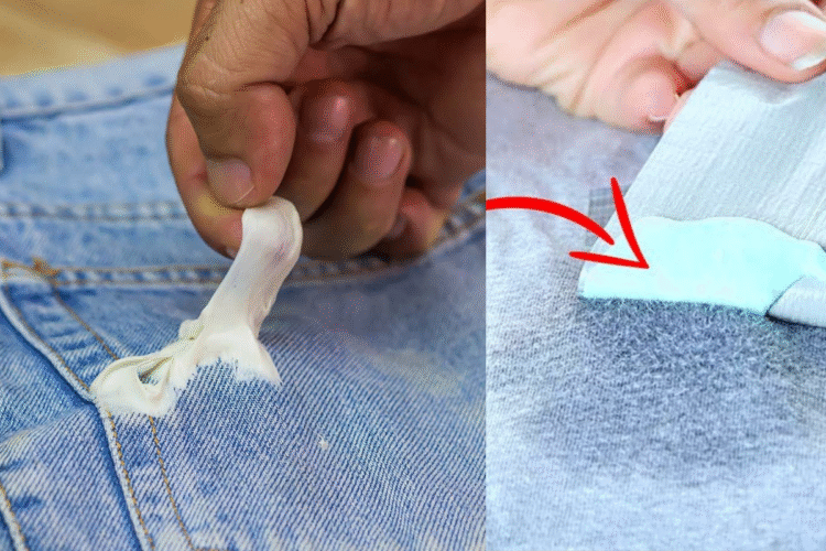 mẹo tẩy kẹo cao su dính quần áo- đồng phục Fast Uni