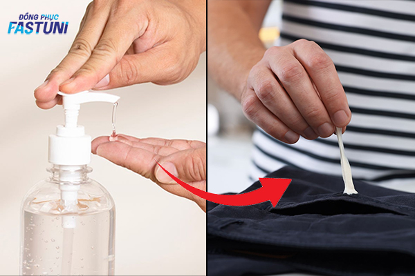 Dùng nước rửa tay khô để làm sạch vết kẹo cao su